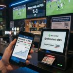 Photo-realistic scene in a Berlin sports bar: a phone with live odds for Newcastle